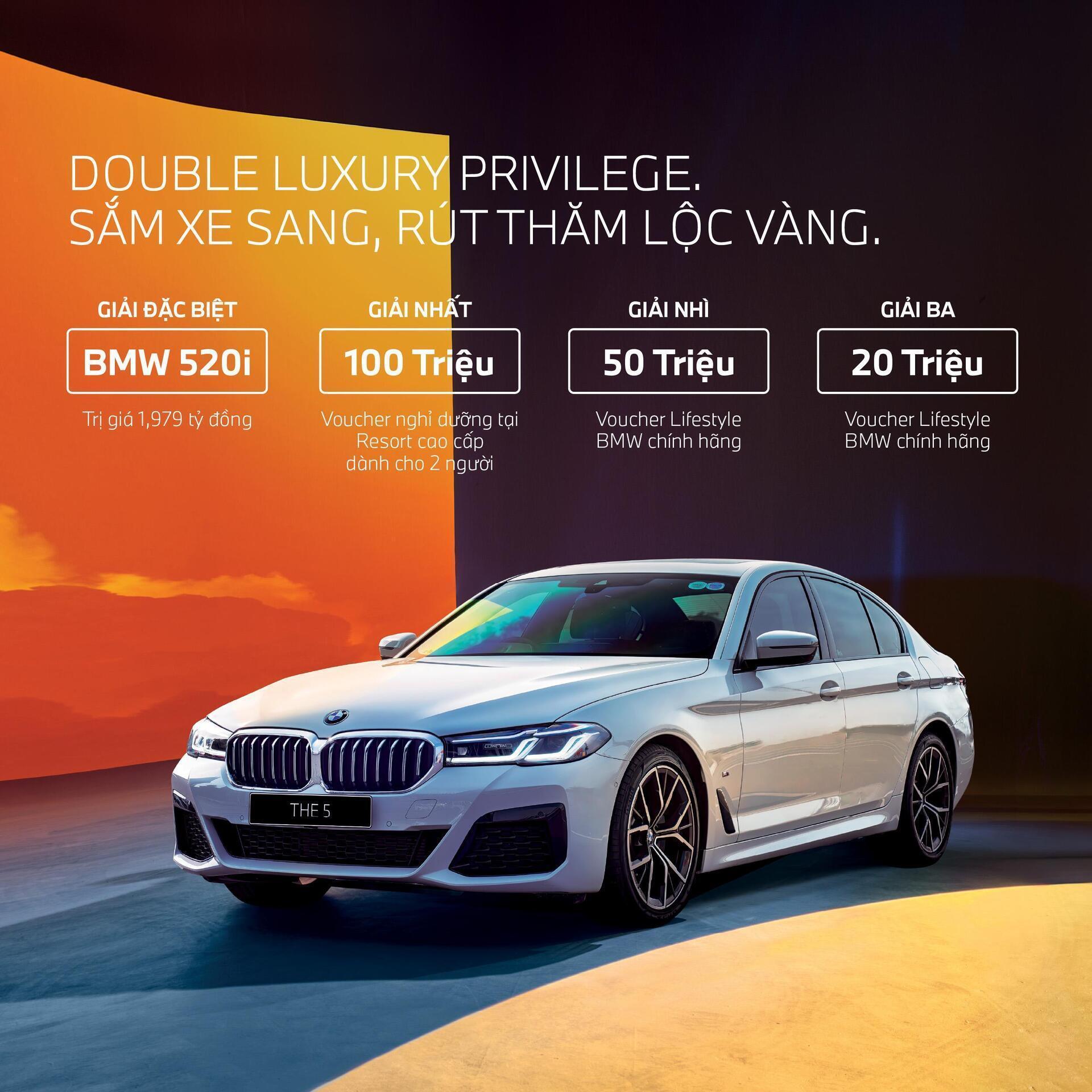 "Sắm xe sang, rút thăm lộc vàng” cùng ưu đãi tương đương 100% phí trước bạ khi mua xe BMW.